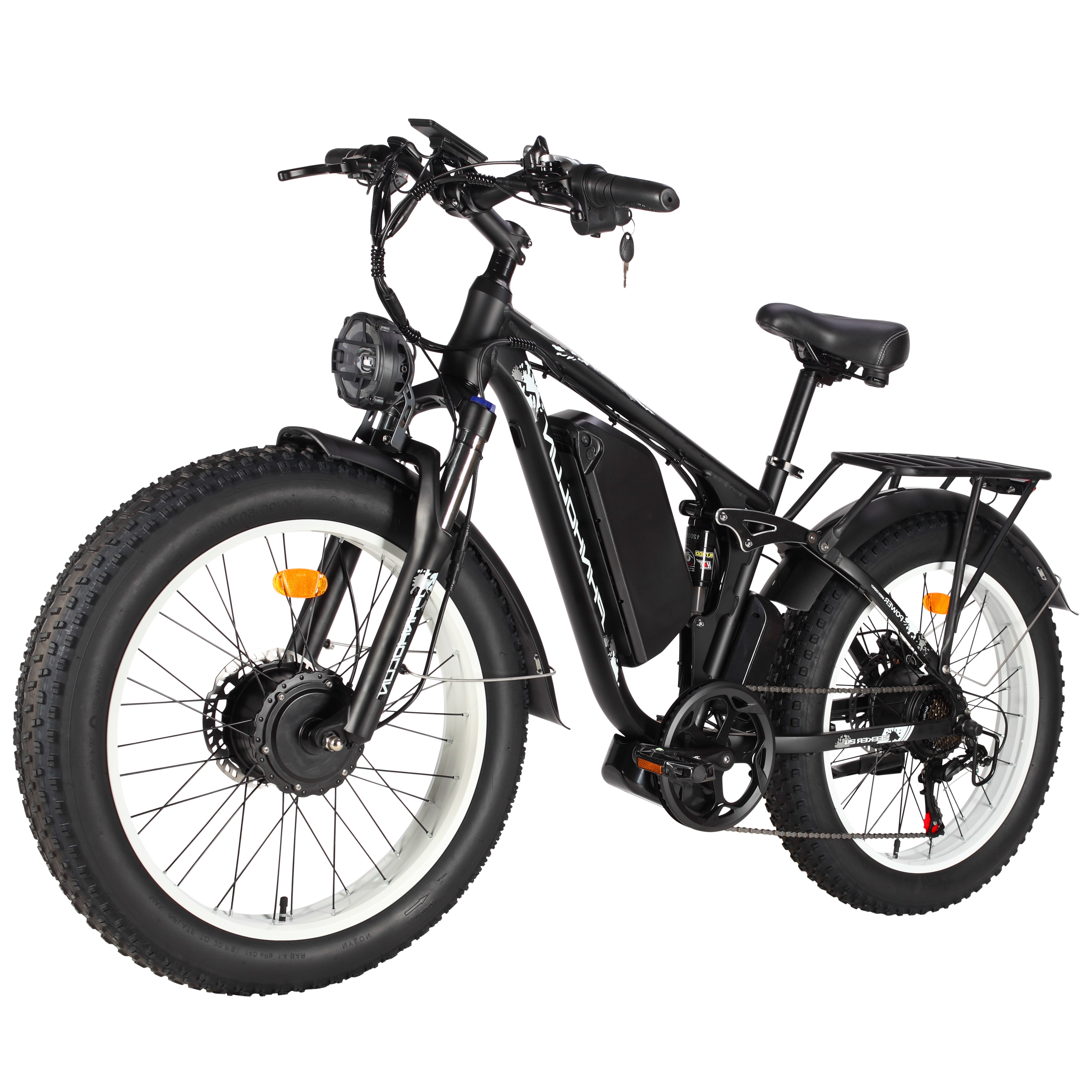 PHNHOLUN Seeker24 Commuter Bike Adults,Maximum 170NM,Dual Motors,20mph,24' Fat Tires,52V,25Ah,UL2849