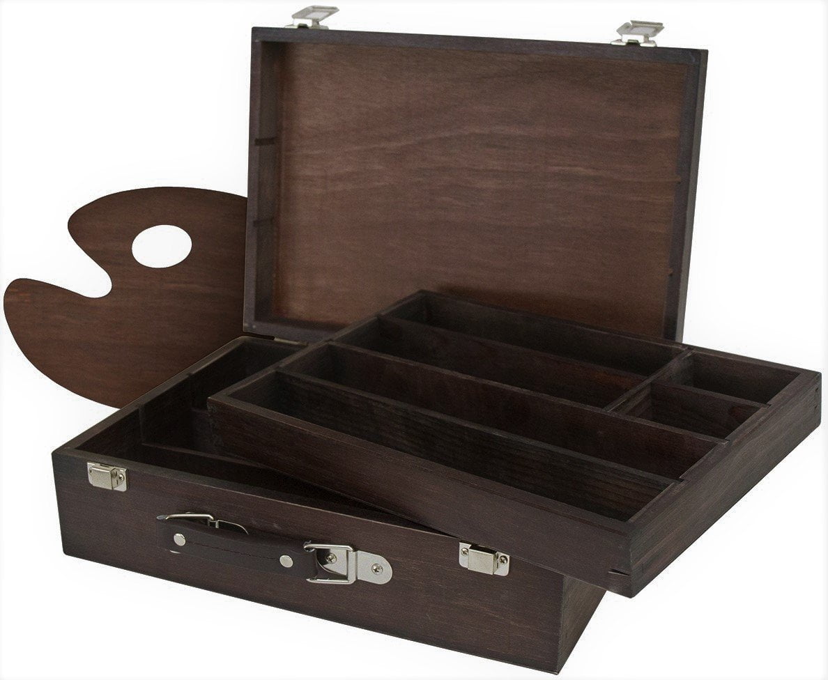 Kingart Studio, Wooden Artist Storage Box, 2-Tier, Espresso Finish