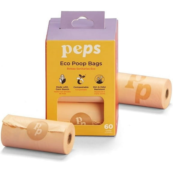 Peps Dog Poop Bags Plant Based Starch Sanitary Bag (60 units)