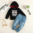 thumbnail image 4 of CARETOO Toddler Baby Boy Clothes, Long Sleeve Letter Hoodies Top+Ripped Denim Pants 2pcs Fall Winter Outfit Sets 3t, 4 of 8