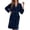 503_Navy, variant on MEICHEN Bath Robes for Women Fashion Long Fleece Robe Fuzzy Cozy Warm Bathrobe Shawl Collar Spa Robe Laddies Loungewear Women's Essentials Summer Sleepwear