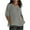 Gray, variant on Wyobmus Women Casual Tops V Neck Half Sleeve Linen T Shirt Side Slit Summer Tunic Loose Fit Shirt S-2X Olive Green