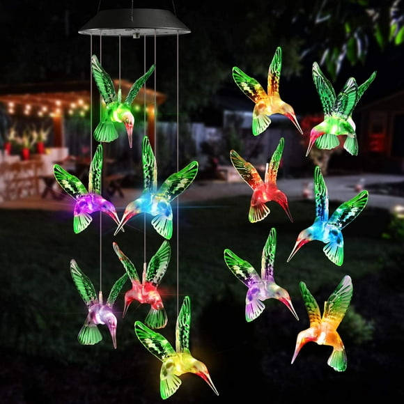 Rare Outdoor Solar Wind Chimes Solar Garden Lights Kolibri 6 Lights