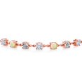 thumbnail image 2 of Gem Stone King 18K Rose Gold Plated Silver White Ethiopian Opal Lab Grown Diamond Tennis Bracelet for Women Set with Moissanite (2.11 Cttw, Fully Adjustable up to 9 inch), 2 of 3