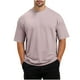 thumbnail image 2 of pstuiky camisetas de hombre, Camiseta/camiseta informal de manga corta con cuello redondo y abertura en el dobladillo para hombre, color liso, a la moda ropa de hombre l, 2 of 8