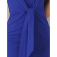 thumbnail image 5 of DARING DIVA Pencil V Neck Sleeveless Design Tied Waist Dress XS Royal Blue, 5 of 6