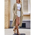 thumbnail image 5 of Womens Open Front Long Cardigan Oversized Long Sleeve Loose Cable Knit Chunky Fall Sweater Coat with Pockets, 5 of 6