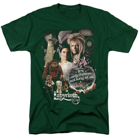 Labyrinth Movie Goblin King David Bowie T Shirt & Stickers (Hunter Green) Small