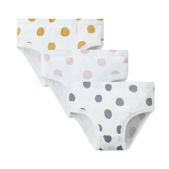 SILVERCELL Three Packs Toddler Underwear Little Girls Cotton Breathable Briefs Undies 4-10 Years Old