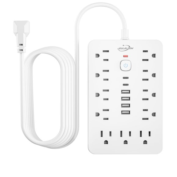 Regleta de alimentación con protector contra sobretensiones JouleLoom 17 en 1, 6 pies con USB
