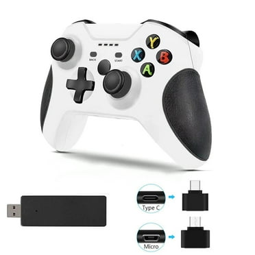 JUNWELL Wireless Controller for Xbox One PC Game Controller 2.4GHZ Wireless Game Controller Compatible with Xbox One/One S/One X and PC with Built-in Dual Vibration（White）