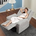 thumbnail image 6 of Corduroy Recliner Chair, Manual Recliner Sofa with Handle, Pillow Top Arms, Thick Padding, Side Pocket, 330Lbs Capacity, 6 of 8