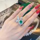 thumbnail image 1 of Anillos de circonia cúbica AAA para mujer, anillo de cristal verde de lujo para fiesta, compromiso, boda, regalo de joyería de plata, nueva moda, 1 of 4