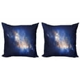 thumbnail image 1 of Ambesonne Galaxy Throw Pillow Cover 2 Pack, Immense Space Hole View, 18", Navy Blue, 1 of 2