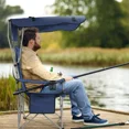 thumbnail image 4 of Oversized Camping Chair with Canopy Sun Shade Heavy Duty Folding Outdoor Chair with Cup Holder Padded Armrest & Carry Bag 330LBS Support for Beach Fishing Picnic Sports & Camping, 4 of 9