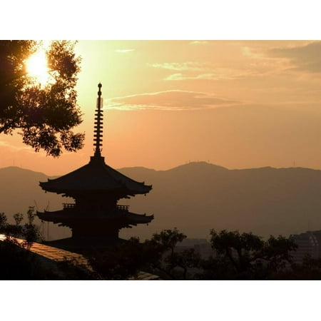 Sunset, Yasaka No to Pagoda, Kyoto City, Honshu, Japan Print Wall Art By Christian