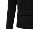 thumbnail image 4 of Men's V-Neck Knit Shirt Long Sleeve Solid Color Slim Fit Sweatshirt Fashion Fall Casual Pullover Top for Men (Black XL), 4 of 4