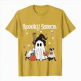 thumbnail image 4 of NOLDARES Halloween Oversized Shirts for Women Spooky Season T-Shirt Halloween Pumpkin Costume Ghost Fall Tees Top,Yellow,S, 4 of 5