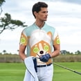 thumbnail image 3 of Fuzoiu Corgi With Towel Ans Slice Cucumber Print Men's Polo Shirts Short Sleeve,Golf Shirts for Men,Mens Golf Shirt Moisture Wicking Quick-Dry-4X-Large, 3 of 6