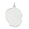thumbnail image 1 of Beautiful Sterling Silver Rh-plt Engraveable Boy Disc Charm Polish on Front/Back, 1 of 2