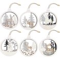 thumbnail image 3 of Farmhouse Christmas Tree Decorations Ornaments - 25pcs Wooden Christmas Hanging Ornaments Rustic Reindeer Decor for Tree Winter Wonderland Holiday Decor, 3 of 9