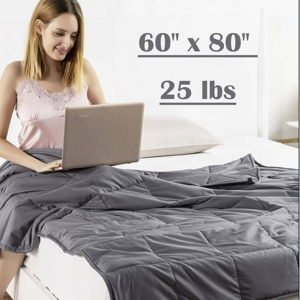 60x80" Weighted Blanket Full Queen Size Reduce Stress 25lb - Walmart