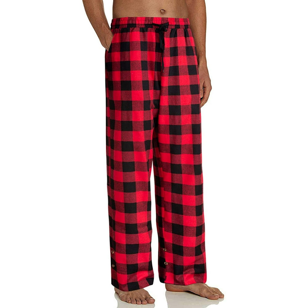 Listenwind - Listenwind Men's Casual Plaid Pajama Pants Mens High Waist