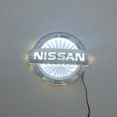 thumbnail image 1 of Luz LED 3D para emblema trasero de auto, reemplazo iluminado para Nissan, tamaño S 10.6cm x 9.0cm, luz blanca, diseño avanzado y resistente al agua para personalización automotriz., 1 of 6