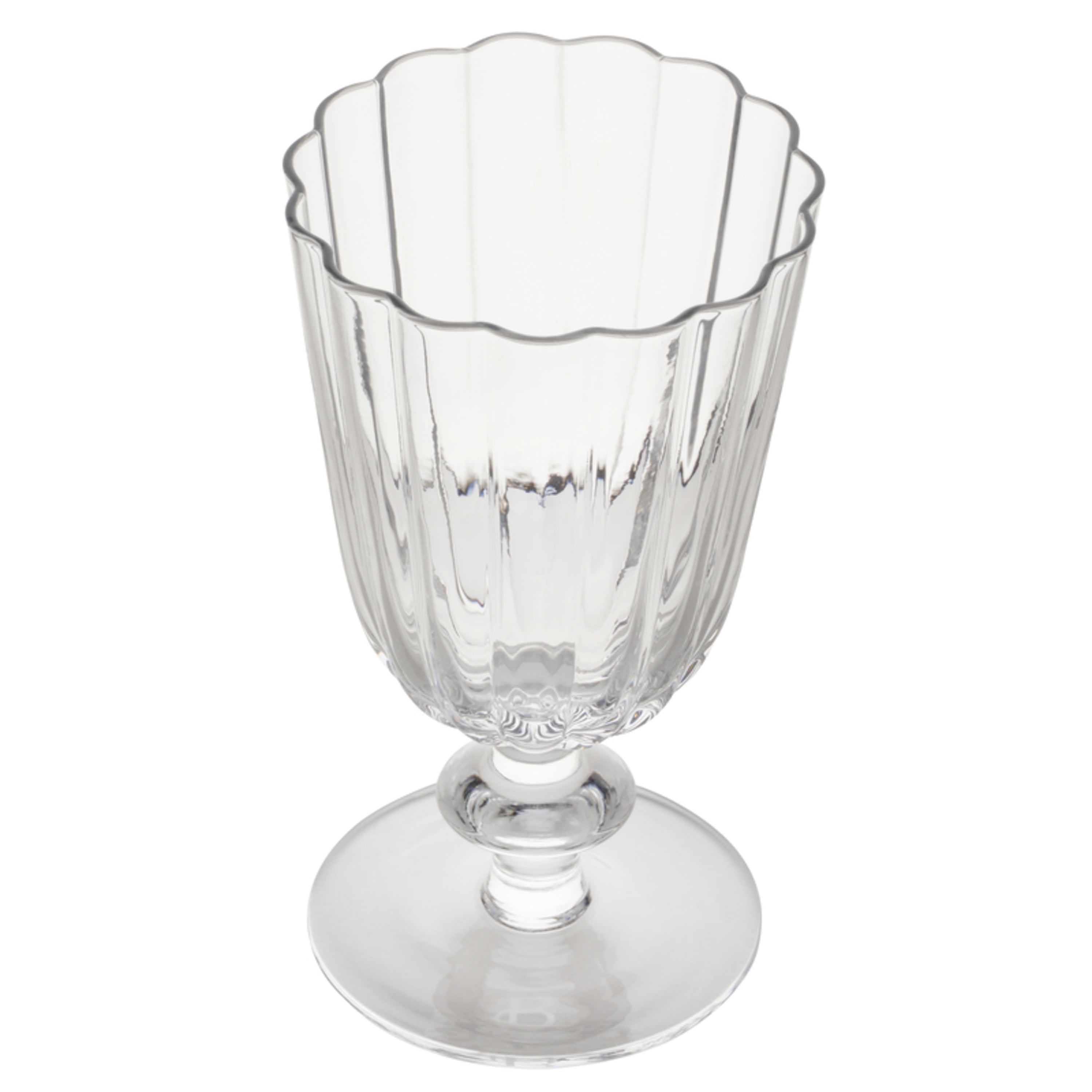 Beautiful Scallop Set of 4 Glass Goblet Clear by Drew Barrymore