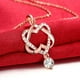 thumbnail image 3 of Collar con colgante de corazón doble chapado en oro rosa y circonitas, joyería de cristal para amigos y amantes, 3 of 7
