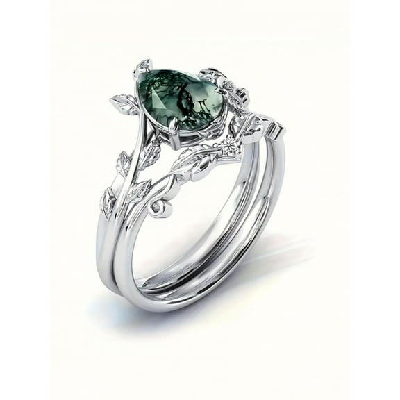 APIPEE S925 Sterling Silver Cubic Zirconia Ring Set, with Box, Fashion Accessories for Women & Men, Trendy All-match & Exquisite Jewelry for Gift