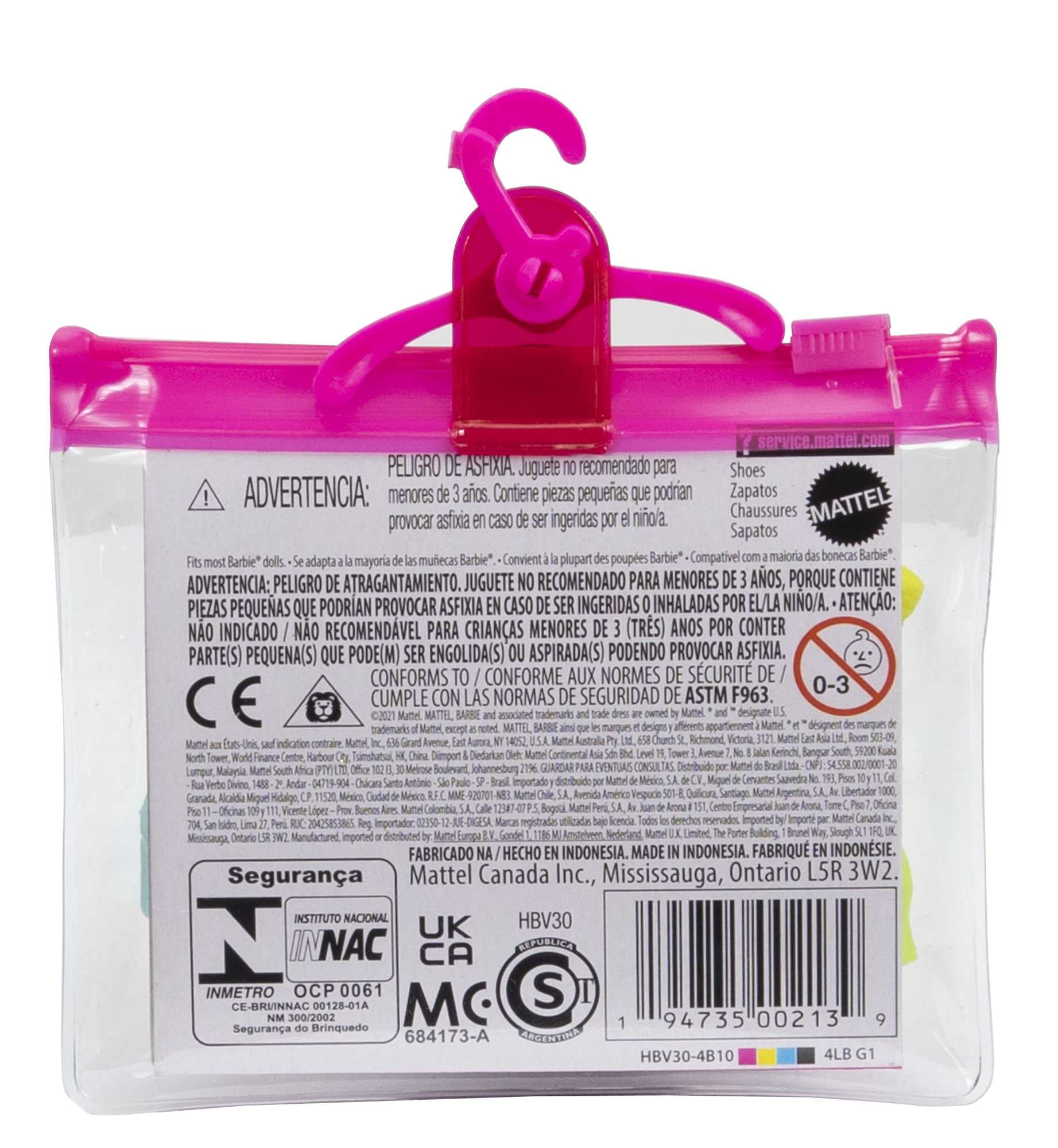 Barbie Assortiment Chaussures avec 5 Paires de Styles Variés, +3 ans Âges 3+