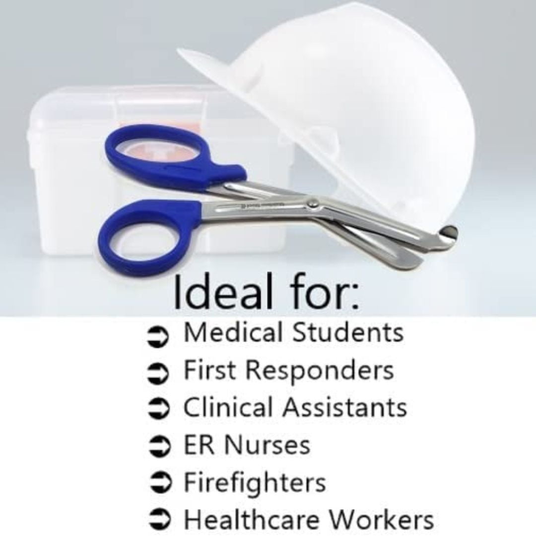 24/Pack Royal Blue Handle Trauma Shears 7.25" Stainless Steel Scissors for Paramedics, EMT, Nurses, Firefighters + More