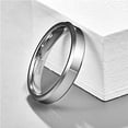 thumbnail image 5 of 4mm Classic Silver Tungsten Rings for Men Minimalist Wedding Band with Beveled Edges, 5 of 6