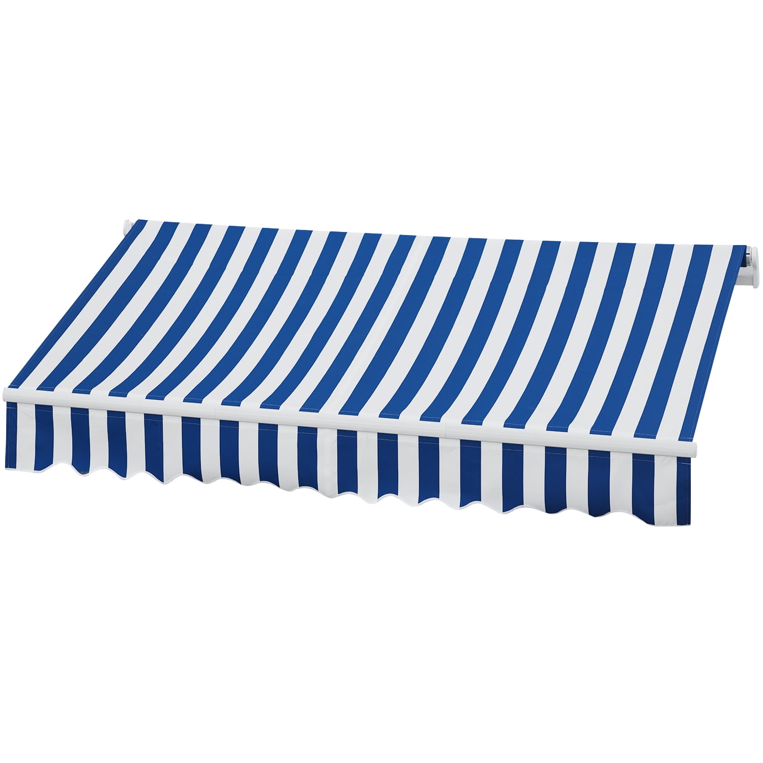 Lowestbest Retractable Patio Awnings, Terrace Awnings Are Suitable for Deck Courtyard Balconies, Blue White Stripes Lowestbest Retractable Patio Awnings, Terrace Awnings Are Suitable for Deck Courtyard Balconies, Blue White Stripes
