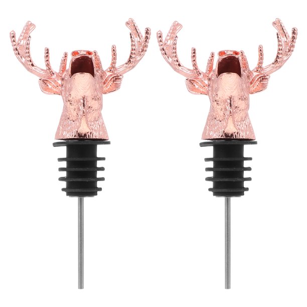 2pcs Cabeza de venado Vino Pourper Stoppers Accesorio de vino para el hotel para fiestas en casa