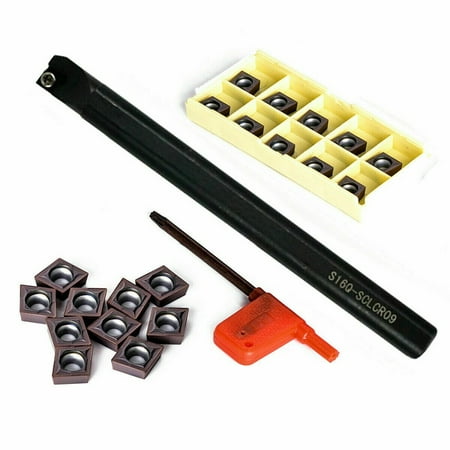 

Fule 16mm S16Q-SCLCR09 Boring Bar Turning Tool Lathe Holder & 10Pc CCMT09T304 Insert