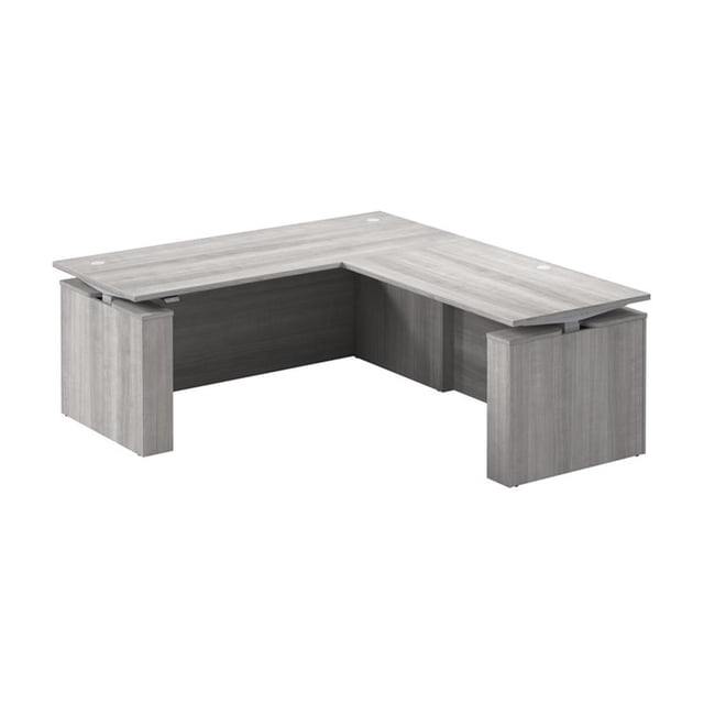 Scranton & Co Engineered Wood 72W x 78D L-Shaped Standing Desk in Platinum Gray