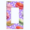 thumbnail image 5 of Metal Light Switch Plate Cover Colorful Macaron Dessert Purple Polka Dots CAK028, 5 of 13