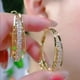 thumbnail image 4 of Pendientes de aro con circonitas delicadas para mujer y niña, joyería de moda, regalo de San Valentín para mujer, pendientes., 4 of 5