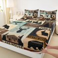 thumbnail image 3 of Homewish Rustic Moose Lodge Twin Sheet Sets, Western Lake House Twin Fitted Sheet, Hunting and Fishing Flat Sheet, Lightweight Room Decor, 3-Piece, 3 of 7
