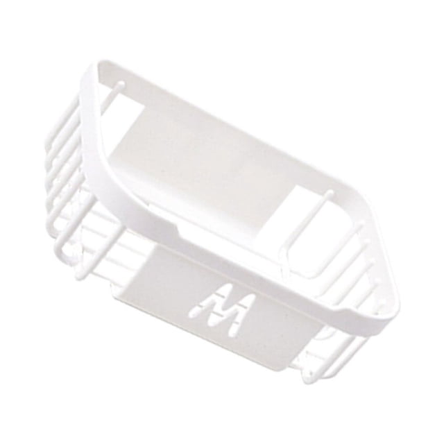 stanreset Recableght Wall -Mounted Storage Rack Hollow Drain Basket Roll Paper Shelf Firm Durable For Kitchen Bathroom Toilet White 1Set