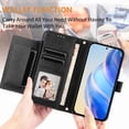 thumbnail image 2 of FOXDOCK Funda Tipo Cartera para Xiaomi Redmi 15 4G Cuero PU con Cremallera y Correa de Muñeca, Ranuras para Tarjetas, Soporte Plegable, Cierre Magnético, 2 of 5