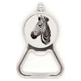 thumbnail image 1 of Rayas de caballo africano blanco y negro Acero inoxidable Metal cerveza tapa sacacorchos, 1 of 3