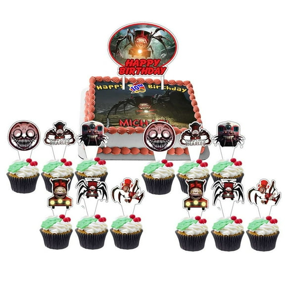 Choo Choo Charles Cake Topper CupcakeS Set Birthday Party Supplies Decoration Decor Kit