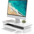 thumbnail image 1 of Monitor Stand Acrylic Dual Monitor Riser Acrylic Monitor stand with Storage Organizer for Computer Laptop Printer TV Oak, 1 of 7