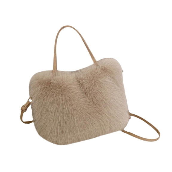 Women Handbag Fuzzy Tote Bag Shoulder Bag Soft Plush Material Versatile for Work Travel Parties