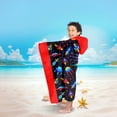 thumbnail image 2 of Boys Hooded Beach Towels for Kids Ages 4-8 ,Universe Theme Kids Hooded Bath Towels Wrap for Toddler Teen Boy 30x50 inch Quick Dry Dark Blue Toddler Towel Boys Perfect for Beach Pool Swimming, 2 of 7