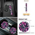 thumbnail image 7 of Jeiento Camo Hunting Front Car Seat Cover Full Set 12 PCS with Steering Wheel Cover Seatbelt Pad Armrest Pad Coasters Garbage Bins Rear View Mirror Cover Keychain Air Vent Storage Pouch Pink, 7 of 7