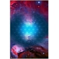 thumbnail image 4 of Red and Blue Geometric Grid Cosmic Area Rug 4x5ft, 4 of 6